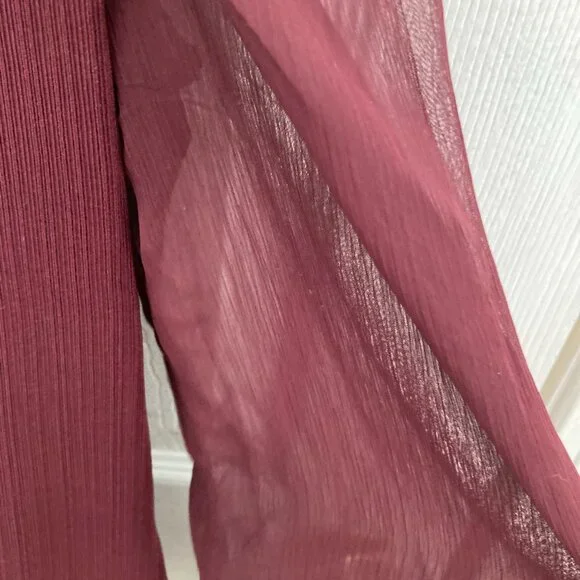 Nine West Top Size Medium Burgundy - Picture 4 of 5